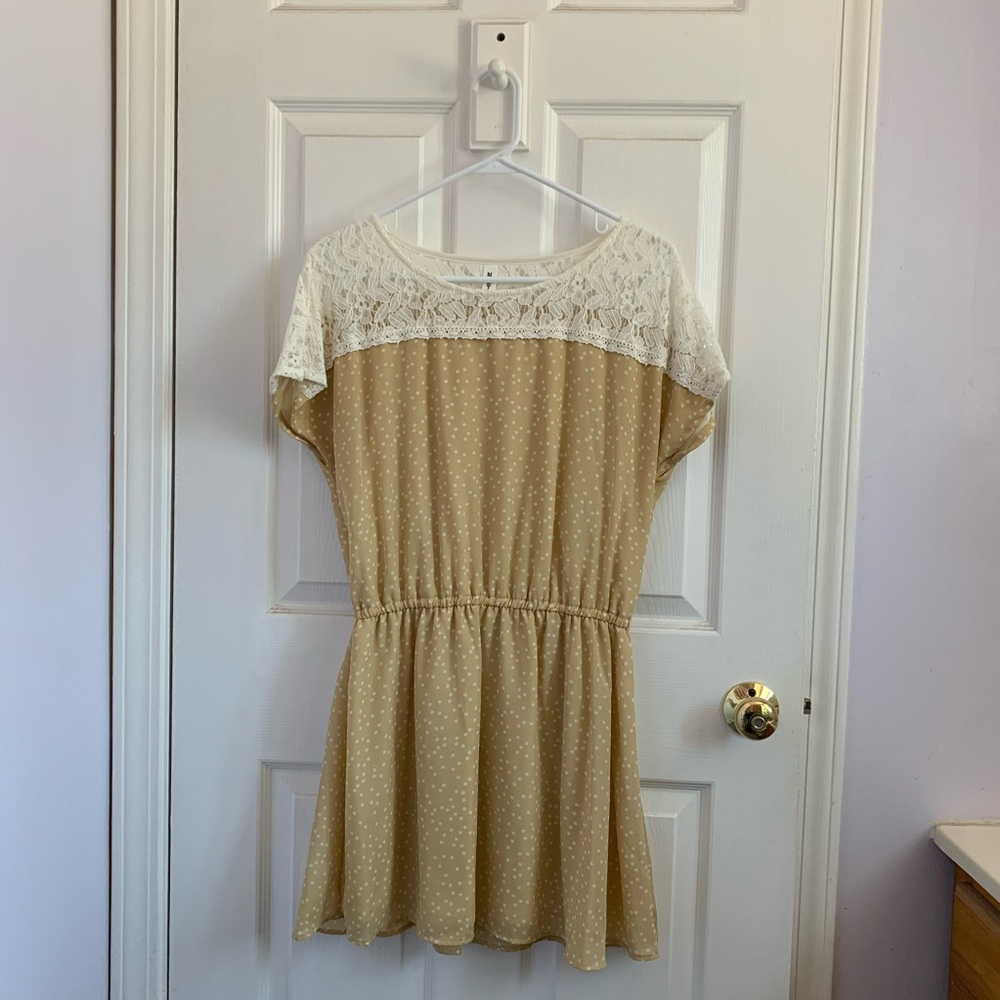 Lace and polka dot dress